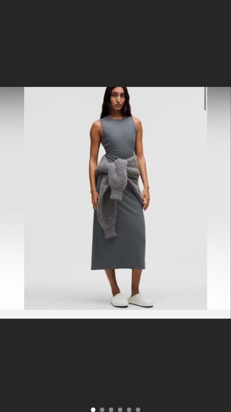 Lululemon All Aligned Ribbed Midi Dress sz 10 color Oil Blue